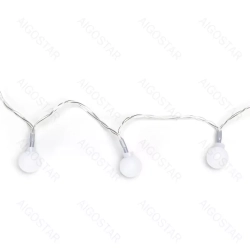 Lampki choinkowe mleczne kulkii na 3 baterie AA 25 LED 2,5m Zimne - zdjęcie 4